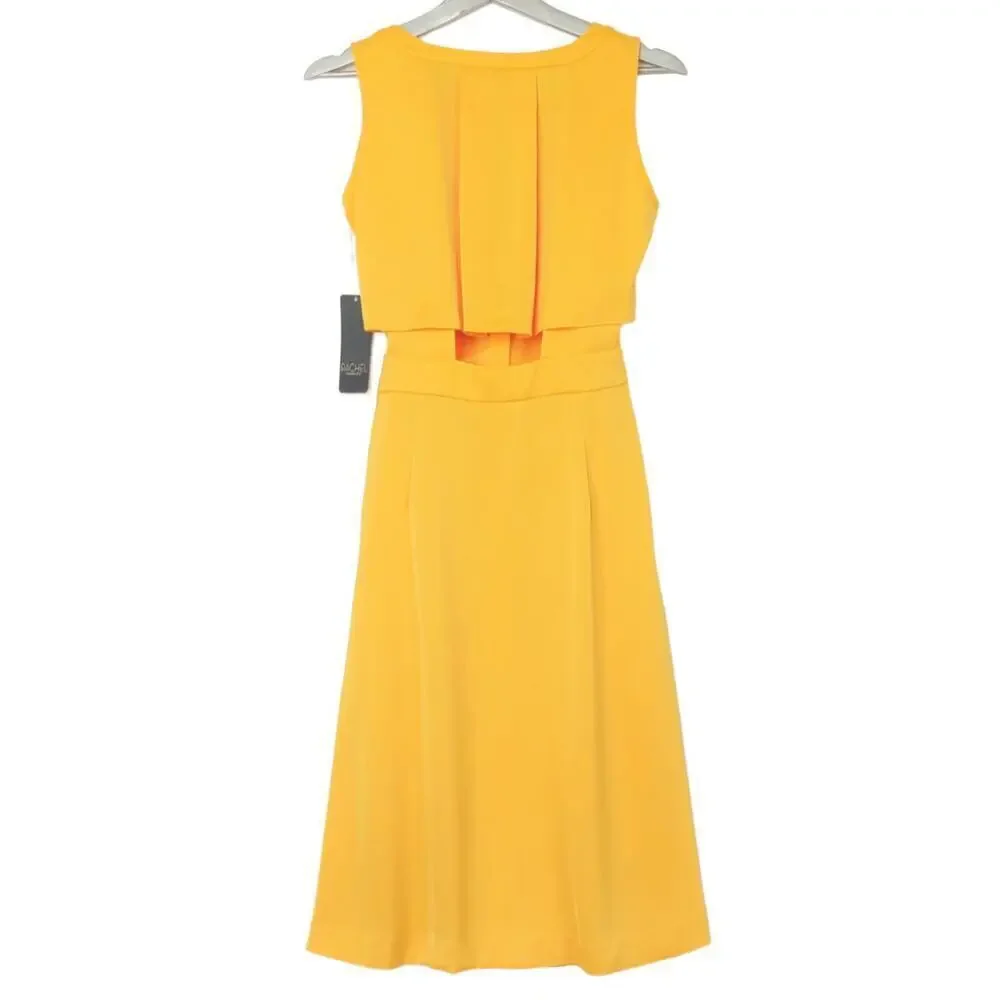 New Rachel Roy Women's V-Neck  Button Front Tie Waist Midi Dress - Picture 5 of 10